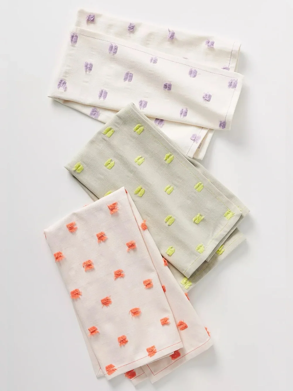 New🌟Anthropologie-Maude Clipped Jacquard Dish Towels, Set of 3